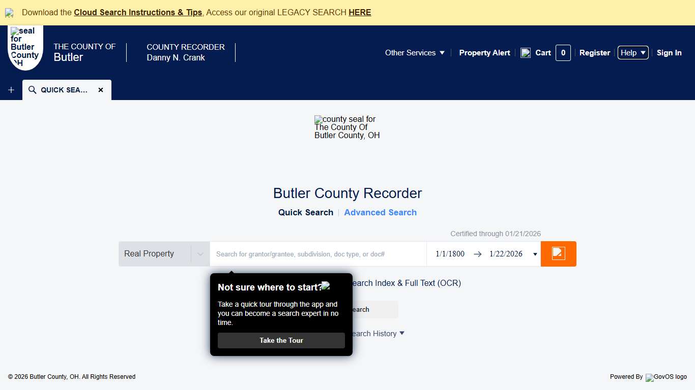 Official Record Search - Quick Search